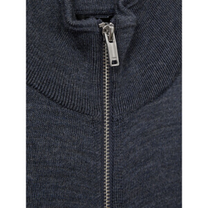 REISS HAMPSHIRE Merino Wool Zip Through Funnel Neck Cardigan